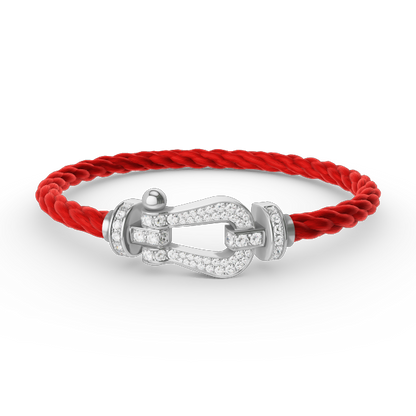 [LUXE]FORCE PULSERA DE HERRADURA GRANDE CON DIAMANTES EN PLATA
