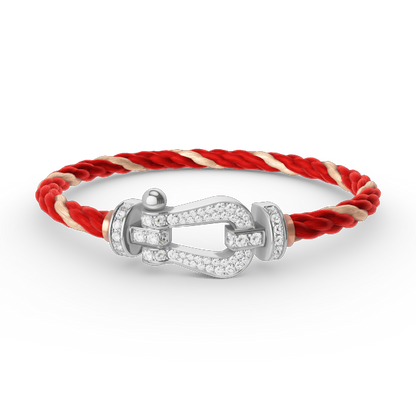 [LUXE]FORCE PULSERA DE HERRADURA GRANDE CON DIAMANTES EN PLATA