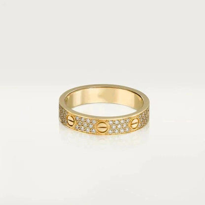 [LUXE] ANILLO DE AMOR DE 3,6 MM CON PAVÉ DE DIAMANTES