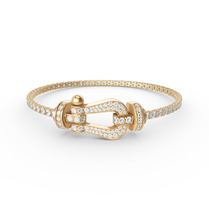 [LUXE]FORCE PULSERA DE TENIS CON DIAMANTES Y HERRADURA GRANDE 