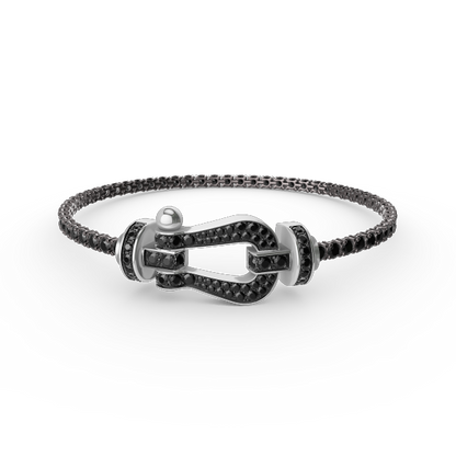 [LUXE]FORCE PULSERA DE TENIS CON DIAMANTES Y HERRADURA GRANDE 